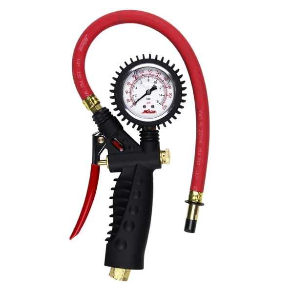 Milton Industries Analog Inflator Gauge with Straight Chuck S-574A